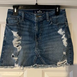 Hollister Distressed Mini Jean Skirt
